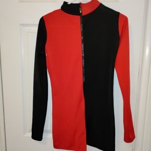 Red and black romper